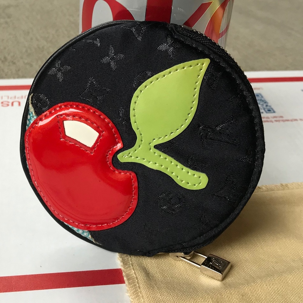 Louis Vuitton Cherry Comte de Fees Cherry Silk Coin Purse EUC